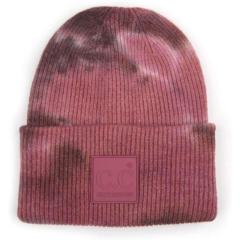 imageCC Unisex Winter Thick Knit Plain Cuff Skull Cap Beanie HatBrownWild Ginger