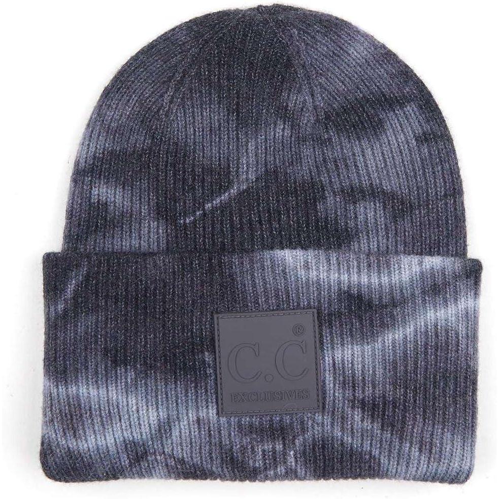 imageCC Unisex Winter Thick Knit Plain Cuff Skull Cap Beanie HatDark GrayLight Gray