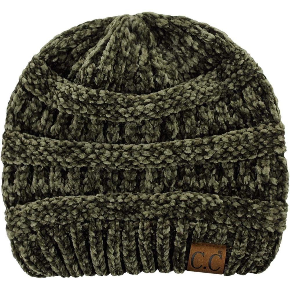 imageCC Womens Chenille Soft Warm Thick Knit Beanie Cap HatNew Olive