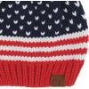imageCC American Beanie with Iceland Wool Pom for Women Unisex Soft Warm with Iceland Pom Knit Winter Skully HatAmerican Flag
