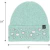 imageCC American Flag Rhinestone Beanie for Women Unisex  Sustainable Recycled Yarn Stretchable Soft Warm Knit Winter Skully HatRhinestonedusty Mint