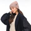 imageCC American Flag Rhinestone Beanie for Women Unisex  Sustainable Recycled Yarn Stretchable Soft Warm Knit Winter Skully HatRhinestonedusty Rose