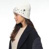 imageCC American Flag Rhinestone Beanie for Women Unisex  Sustainable Recycled Yarn Stretchable Soft Warm Knit Winter Skully HatRhinestonewhite