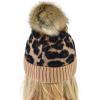 imageCC Animal Print Soft Warm Knit Cuff Faux Fur Pom BeanieLatte