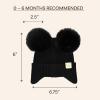 imageCC Baby Double Fur Pom Pom Beanie with Ear Flap for Boys Girls  Comfortable Soft Warm Infant Toddler Baby Knit Skully HatBlack
