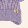 imageCC Baby Double Fur Pom Pom Beanie with Ear Flap for Boys Girls  Comfortable Soft Warm Infant Toddler Baby Knit Skully HatFur  Lavender