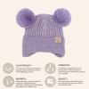 imageCC Baby Double Fur Pom Pom Beanie with Ear Flap for Boys Girls  Comfortable Soft Warm Infant Toddler Baby Knit Skully HatFur  Lavender