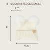 imageCC Baby Double Fur Pom Pom Beanie with Ear Flap for Boys Girls  Comfortable Soft Warm Infant Toddler Baby Knit Skully HatIvory