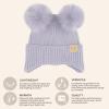 imageCC Baby Double Fur Pom Pom Beanie with Ear Flap for Boys Girls  Comfortable Soft Warm Infant Toddler Baby Knit Skully HatLavender