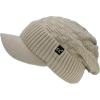 imageCC Beanie Fuzzy Fleece Lining Warm Oversized Chunky Soft Stretchy Ribbed Slouchy Knit Hat with Visor BrimBeige