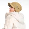 imageCC Beanie Fuzzy Fleece Lining Warm Oversized Chunky Soft Stretchy Ribbed Slouchy Knit Hat with Visor BrimCamel