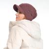 imageCC Beanie Fuzzy Fleece Lining Warm Oversized Chunky Soft Stretchy Ribbed Slouchy Knit Hat with Visor BrimCoco Berry