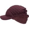 imageCC Beanie Fuzzy Fleece Lining Warm Oversized Chunky Soft Stretchy Ribbed Slouchy Knit Hat with Visor BrimCoco Berry