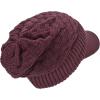 imageCC Beanie Fuzzy Fleece Lining Warm Oversized Chunky Soft Stretchy Ribbed Slouchy Knit Hat with Visor BrimCoco Berry