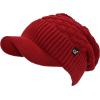imageCC Beanie Fuzzy Fleece Lining Warm Oversized Chunky Soft Stretchy Ribbed Slouchy Knit Hat with Visor BrimDark Red