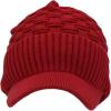 imageCC Beanie Fuzzy Fleece Lining Warm Oversized Chunky Soft Stretchy Ribbed Slouchy Knit Hat with Visor BrimDark Red