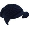 imageCC Beanie Fuzzy Fleece Lining Warm Oversized Chunky Soft Stretchy Ribbed Slouchy Knit Hat with Visor BrimNavy Blue