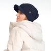 imageCC Beanie Fuzzy Fleece Lining Warm Oversized Chunky Soft Stretchy Ribbed Slouchy Knit Hat with Visor BrimNavy Blue