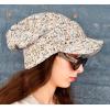 imageCC Beanie Fuzzy Fleece Lining Warm Oversized Chunky Soft Stretchy Ribbed Slouchy Knit Hat with Visor BrimOatmeal