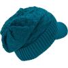 imageCC Beanie Fuzzy Fleece Lining Warm Oversized Chunky Soft Stretchy Ribbed Slouchy Knit Hat with Visor BrimTeal Blue