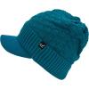 imageCC Beanie Fuzzy Fleece Lining Warm Oversized Chunky Soft Stretchy Ribbed Slouchy Knit Hat with Visor BrimTeal Blue