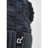 imageCC Beanie Fuzzy Fleece Lining Warm Oversized Chunky Soft Stretchy Ribbed Slouchy Knit Hat with Visor BrimTeal Grey