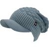 imageCC Beanie Fuzzy Fleece Lining Warm Oversized Chunky Soft Stretchy Ribbed Slouchy Knit Hat with Visor BrimWinter Mint
