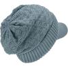 imageCC Beanie Fuzzy Fleece Lining Warm Oversized Chunky Soft Stretchy Ribbed Slouchy Knit Hat with Visor BrimWinter Mint