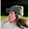 imageCC Beanie Strechy Snug Fit Soft Knit Hat with Visor Brim ampamp Ear Warmer FlapsArmy Green