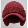 imageCC Beanie Strechy Snug Fit Soft Knit Hat with Visor Brim ampamp Ear Warmer FlapsDeep Cherry Red
