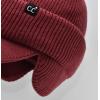 imageCC Beanie Strechy Snug Fit Soft Knit Hat with Visor Brim ampamp Ear Warmer FlapsDeep Cherry Red