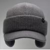 imageCC Beanie Strechy Snug Fit Soft Knit Hat with Visor Brim ampamp Ear Warmer FlapsHeather Grey