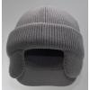 imageCC Beanie Strechy Snug Fit Soft Knit Hat with Visor Brim ampamp Ear Warmer FlapsHeather Grey