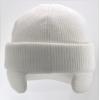 imageCC Beanie Strechy Snug Fit Soft Knit Hat with Visor Brim ampamp Ear Warmer FlapsIvory  Off White