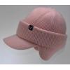 imageCC Beanie Strechy Snug Fit Soft Knit Hat with Visor Brim ampamp Ear Warmer FlapsLight Pink
