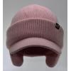 imageCC Beanie Strechy Snug Fit Soft Knit Hat with Visor Brim ampamp Ear Warmer FlapsLight Pink