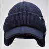 imageCC Beanie Strechy Snug Fit Soft Knit Hat with Visor Brim ampamp Ear Warmer FlapsNavy Blue