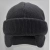 imageCC Beanie Strechy Snug Fit Soft Knit Hat with Visor Brim ampamp Ear Warmer FlapsSlate Grey
