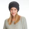 imageCC Beanie Thick Fuzzy Fleece Lined Knit BeanieBlack  Charcoal Mix