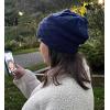 imageCC Beanie Thick Fuzzy Fleece Lined Knit BeanieNavy Blue