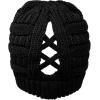 imageCC Beanie for Women Winter Hats Ponytail Hole Criss Cross Hat Messy Bun High Ponytail Knit CapBlack
