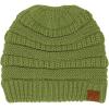 imageCC Beanie for Women Winter Hats Ponytail Hole Criss Cross Hat Messy Bun High Ponytail Knit CapOlive Green