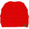 imageCC Beanie for Women Winter Hats Ponytail Hole Criss Cross Hat Messy Bun High Ponytail Knit CapRed