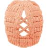 imageCC Beanie for Women Winter Hats Ponytail Hole Criss Cross Hat Messy Bun High Ponytail Knit CapRose Pink