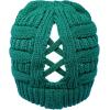 imageCC Beanie for Women Winter Hats Ponytail Hole Criss Cross Hat Messy Bun High Ponytail Knit CapTeal