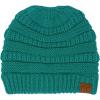 imageCC Beanie for Women Winter Hats Ponytail Hole Criss Cross Hat Messy Bun High Ponytail Knit CapTeal