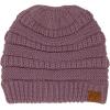 imageCC Beanie for Women Winter Hats Ponytail Hole Criss Cross Hat Messy Bun High Ponytail Knit CapViolet