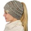 imageCC BeanieTail Cotton Blend All Season Daily Messy High Bun Ponytail Beanie HatConfetti Oatmeal