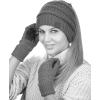 imageCC BeanieTail Messy High Bun Cable Knit Beanie and AntiSlip Touchscreen Gloves SetDark Denim