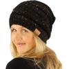 imageCC Classic Winter Fall Trendy Chunky Stretchy Cable Knit Beanie HatConfetti Black